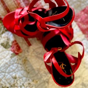 YSL RED PLATFORMS BEAUTIFUL GOES WITH A LOT